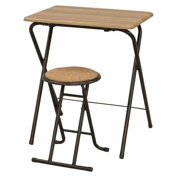 折りたたみ可能 簡易テーブルチェアセット ブラウン 折りたたみ可能 簡易テーブルチェアセット ブラウン