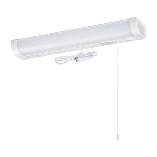 オーム電機 LED流し元灯 15形 昼光色 引き紐スイッチ式 コンセントタイプ LT-LSL09D-HS