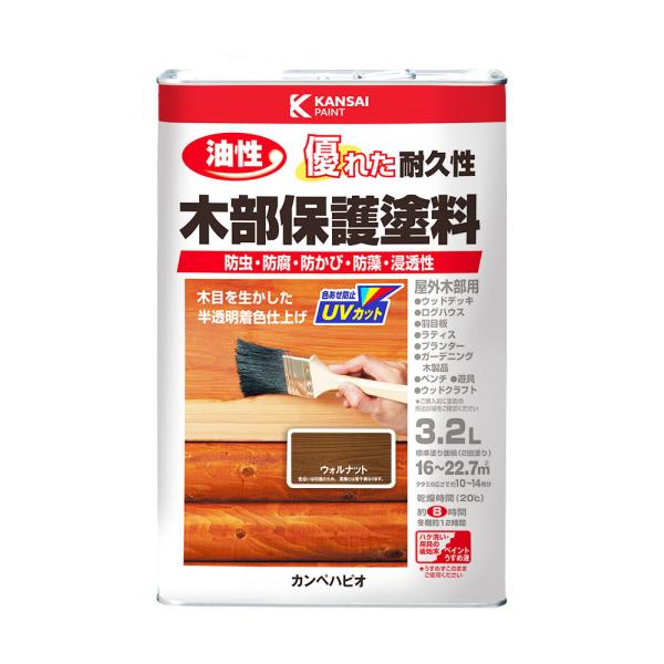 ■仕様・内容量:3.2L・性質:油性・塗り面積(1回塗り):16~22.7平方メートル(タタミ約10~14枚分)・乾燥時間:20℃/約8時間(塗り重ね2時間以上) 、冬期/約12時間(塗り重ね2時間以上)・用具のお手入れ:ペイントうすめ液(...