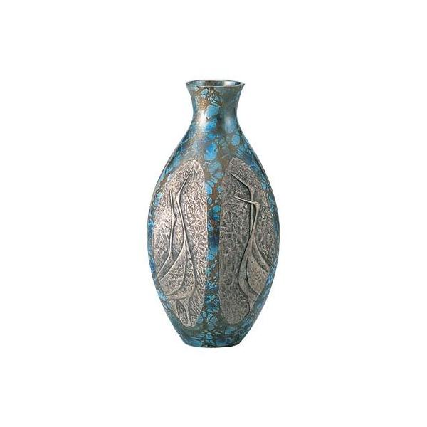 高岡銅器 銅製花瓶 六角ダルマ鶴地紋 8号 98 06 同梱不可 Pindo