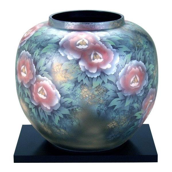 九谷焼 吉臣作 9号花瓶 牡丹 N176 04 同梱不可 Pindo Com Py