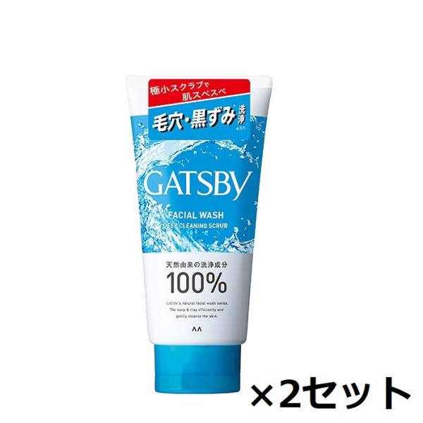 (2セット) ギャツビーフェイシャルウォッシュ ディープクリーニングスクラブ 130g  洗顔料 洗顔 クール すっきり さっぱり 引き