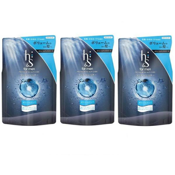 (3セット) h＆s for men ボリュームアップ 薬用コンディショナー つめかえ用 300g P&G 詰替え 髪 メンズ エイチア