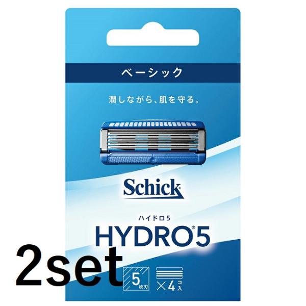 (2セット)シック ハイドロ5 ベーシック 替刃 4個入 5枚刃 替刃 交換 替え刃 カミソリ 剃刀 ひげそり 産毛 髭剃り ひげそり T字カ