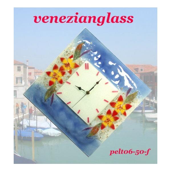 ベネチアングラス 掛け時計 ベネチアンガラス イタリア製 pelt06-51b