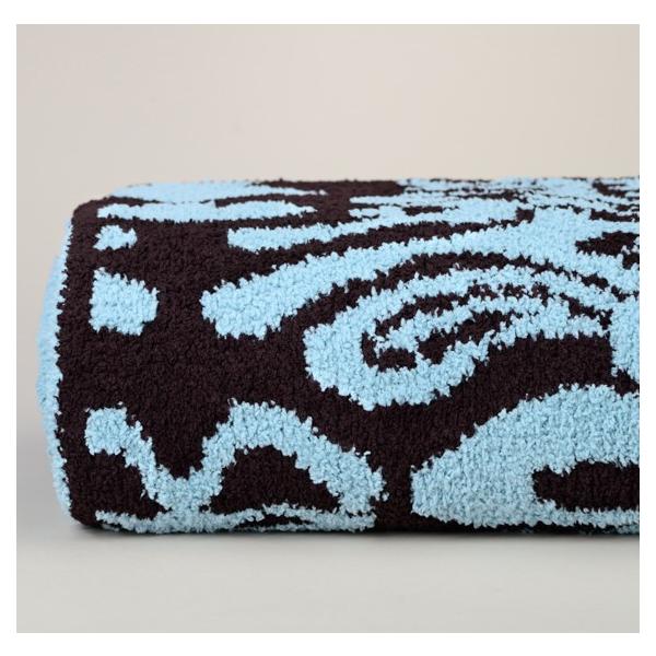 カシウエア　ダマスク　大判　ブランケット　テンダーブルーチョコレート　毛布 lampeberger_kw-damask-tenderblue