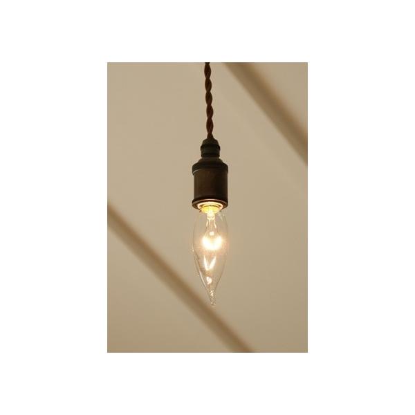 E17真鍮黒染めソケットコード（曲がりシャンデリア電球）真鍮製