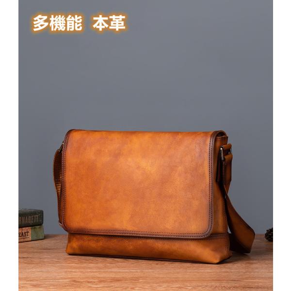 職人手作りヌメ革 メンズバッグ ショルダーバッグ メッセンジャー