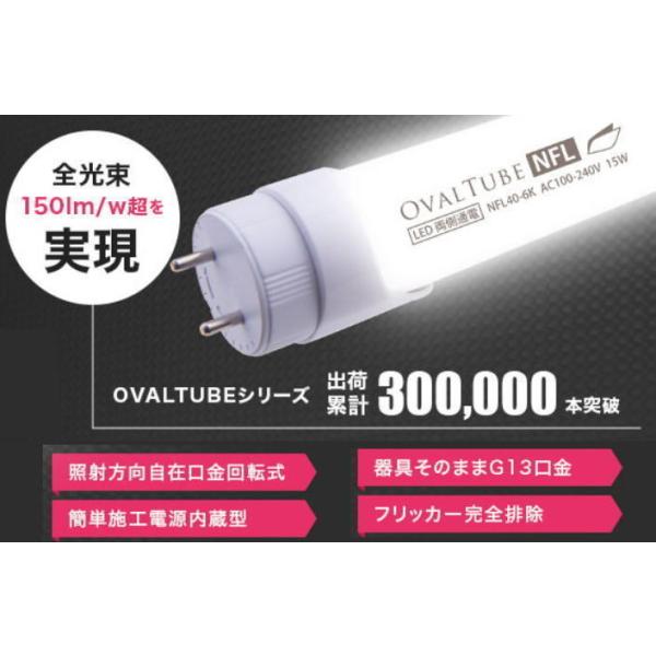 NFL40-6K      F6,000K@jbPn[hEGA 40W` ȃGl^Cv@S 2,260lm d^@OVAL TUBE@NFL406K