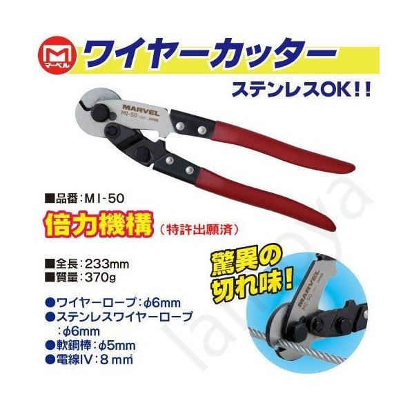マーベル(MARVEL) ワイヤーカッターMI-50【MI50】ミノル工業 マーベル(MARVEL) ワイヤーカッターMI-50【MI50】ミノル工業