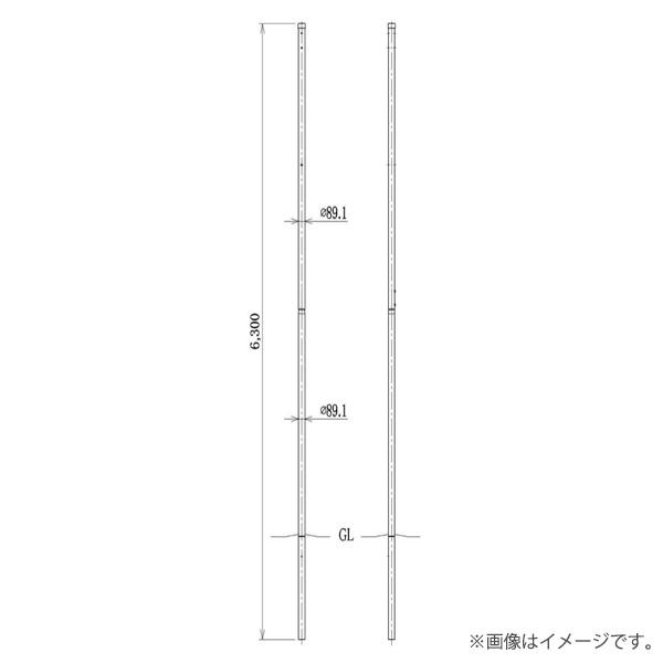 内田鍛工 UTK 同径ジョイントポール 6.3m UD3-6.3（UD363/UD3-63