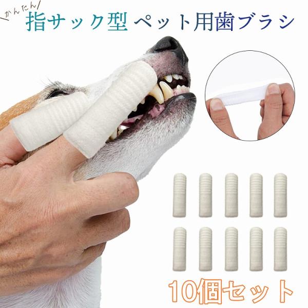 ペット用歯ブラシ 10個入り 歯みがき 指サック 犬 猫 歯の汚れ予防 口臭対策 再利用可能 口腔ケア 時短 快適 ２本指設計 ポイント利用 爆買