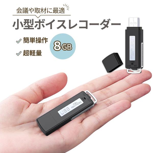 小型ボイスレコーダー メモリ8GB 簡単操作 超軽量 コンパクト 高品質 長時間録音 WAV形式 USB接続 インタビュー 会議 セミナー 証拠取得 ポイント利用