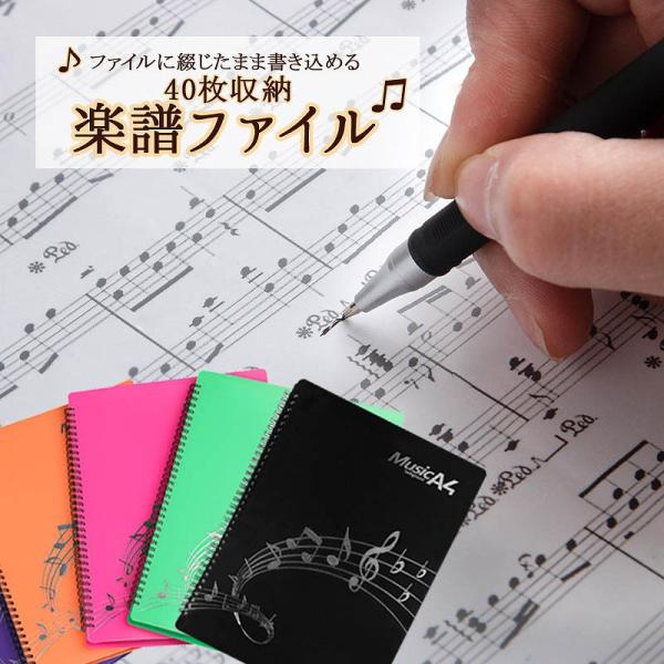 楽譜ファイル 楽譜入れ A4サイズ リング式 40枚収納 楽譜整理 反射しない 直接書き込み 楽器練習 レッスン 演奏会 吹奏楽 ブラスバンド 爆買