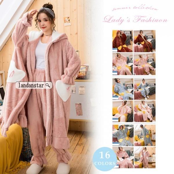 パジャマ レディース 秋冬 厚手 長袖 フリース セックシー もこもこ ロング かわいい 大きいサイズ ルームウェア 快適 部屋着 199zahuoge1316 Landanstar 通販 Yahoo ショッピング