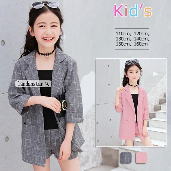 子供スーツ フォーマル 女の子 子供服 セットアップ キッズ おしゃれ 七分袖 春夏 3点セット アウター ショートパンツ チェック柄 可愛い 通学着 Www Arilab Com Tr Index Php