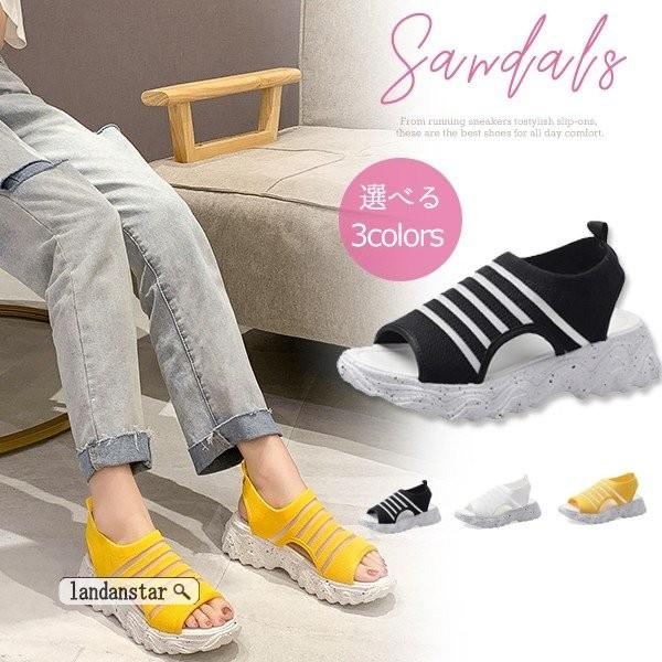 スポーツサンダル レディース 通気性 厚底 サンダル 韓国ファッション 歩きやすい スニーカーサンダル カジュアル シューズ アウトドア Lxsnxin09 Landanstar 通販 Yahoo ショッピング
