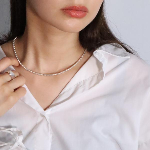 HARPO ハルポ  SILVER BOULE ROUND &amp; SAUCER ネックレス 3mm × 40cm レディース シルバー