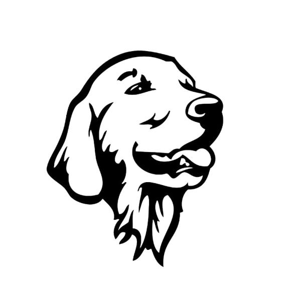 車 ステッカー ゴールデンレトリバー 犬 イヌ 愛犬 ドッグ給油口 おもしろ バイク かっこいい カー用品 かわいい シール おしゃれ 転写式 白 黒 送料無料