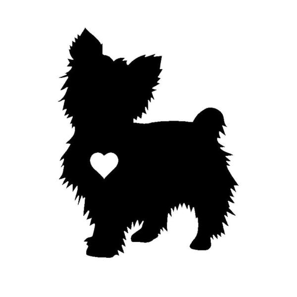車 ステッカー 犬 イヌ 愛犬 ドッグ ハート ヨークシャーテリア給油口 おもしろ バイク かっこいい カー用品 おしゃれ 転写式 白 黒 送料無料