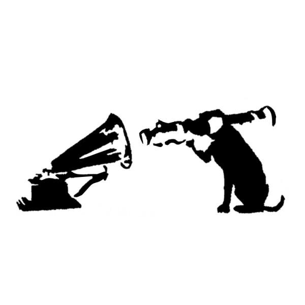 車 ステッカー 犬 ドッグ ロケットランチャー 蓄音機  アート 壁画 バンクシー 給油口 かっこいい カー用品 おしゃれ 転写式