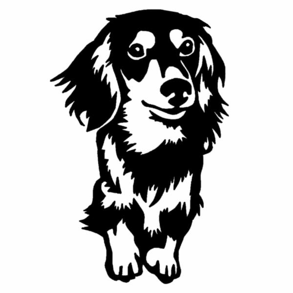 車 ステッカー 犬 ダックス ダックスフント給油口 おもしろ バイク かっこいい カー用品 かわいい シール おしゃれ 転写式 黒 送料無料