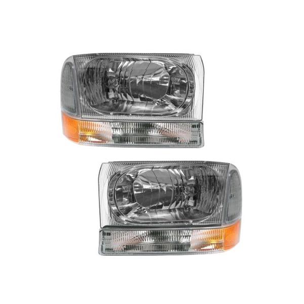00-04 エクスカージョン F250 F350 ヘッドライト+コーナーレンズset 