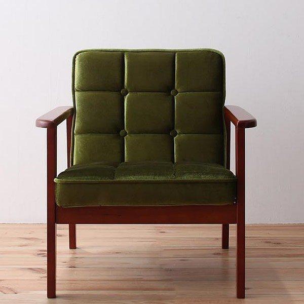 レトロソファ ソファー 1人掛け 木肘 : LANRANヤフー店 - 通販 - Yahoo