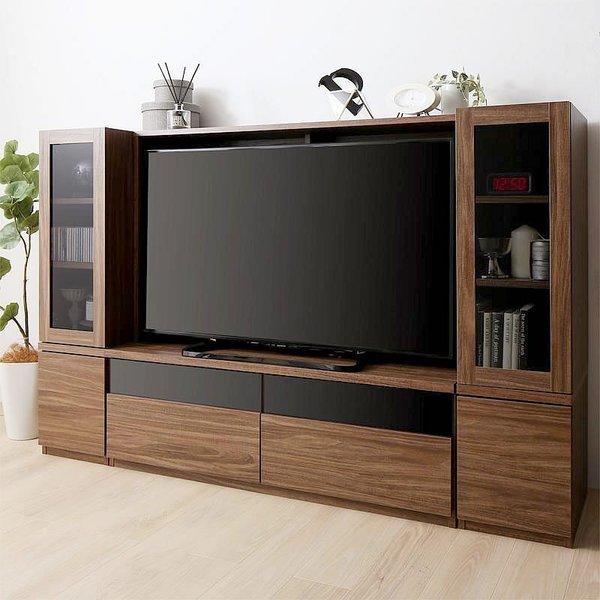 3点セット　テレビ　テレビ台　ガラス
テーブル　 テレビボード 3点セット(テレビボード+キャビネット×2) ガラス扉ミドル