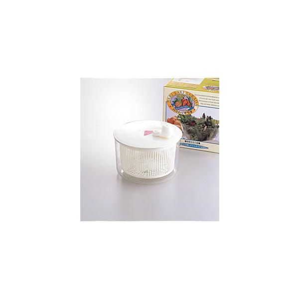 ハンドルを回すだけで、手を濡らさずにシッカリと野菜の水切りが出来ます。【商品仕様】サイズ／約径196×162mm重　量／約460g材　質／本体：スチロール樹脂　　　　バスケット・蓋：ポリプロピレン日本製