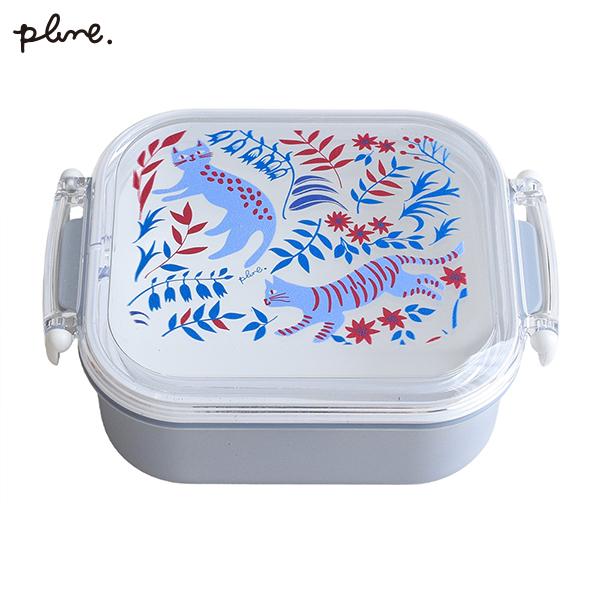 plune.マルチケース 350ml ねこねこ (DY0171) 350ml 弁当箱 ランチボックス お弁当 サラダ デザート 小物入れ かわいい 猫 ネコ 青 ブルー 小さめ 【日本製】