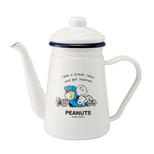 ☆　SNOOPY　ホーロー製ケトル　2リットル　昭和レトロ　超レア　☆ SNOOPY（スヌーピー） ポット ブレイクタイム ホーローカフェポット