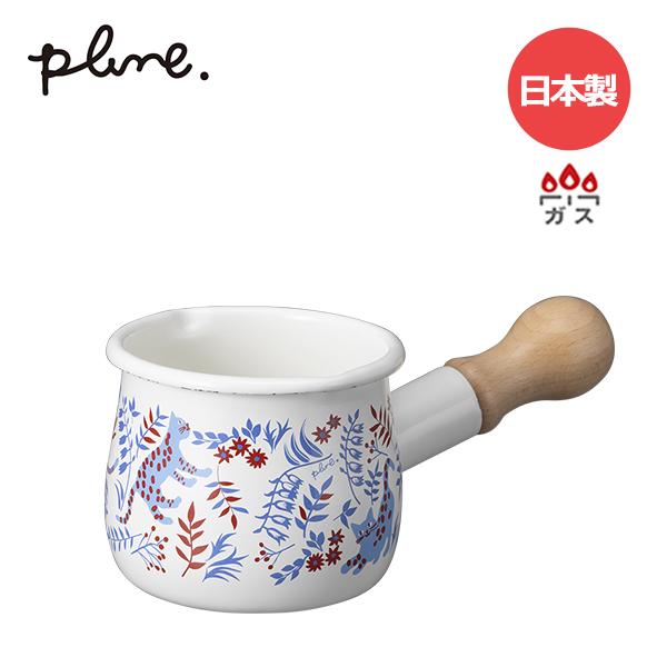 plune. プルーン ホーロー プチミルクパン ねこねこ (TYJ-735) 550ml 離乳食 ミニ プチ 鍋 片手 ホットミルク ホーロー 琺瑯 キッチン  ねこ 【ガス火専用】