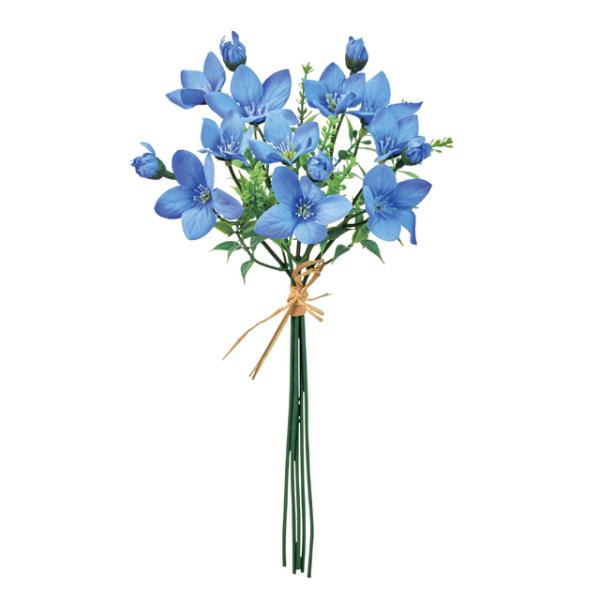 造花 ベルフラワー バンドル BLUE 青 オトメギキョウ 乙女桔梗 花径３〜５×Ｌ２８×Ｗ１２ｃｍ 星形 アーティシャルフラワー 東京堂 花材