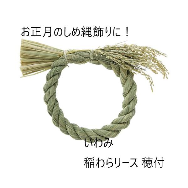 いわみ稲わらリース 穂付 22 25-1115-0 花 資材 特集 お正月 しめ縄 稲
