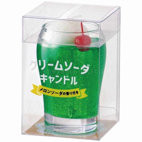 サイズ小函寸法：W60×L60×H90mm本体寸法：W79×L69×H35mm 内容量クリームソーダキャンドル　1個 メーカーカメヤマローソク 【備考」※ネコポス不可商品です。※この商品は食べられませんのでご注意下さい。＊＊＊御供/お盆/夏...