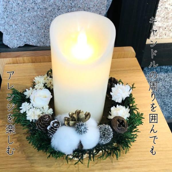 リース＆LEDキャンドルのセット インテリア おしゃれ クリスマスリース