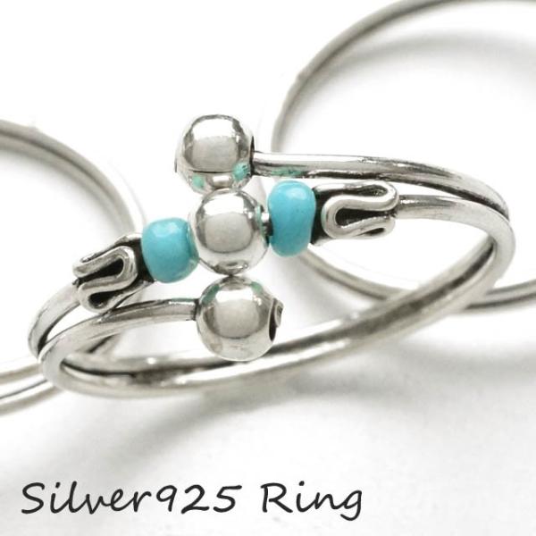 シルバー925 リング ターコイズ エスニック 指輪 夏アクセ silver925