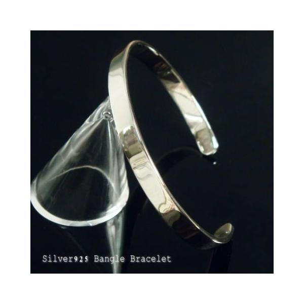 シンプルなシルバーバングルブレスレット シルバー925 silver925