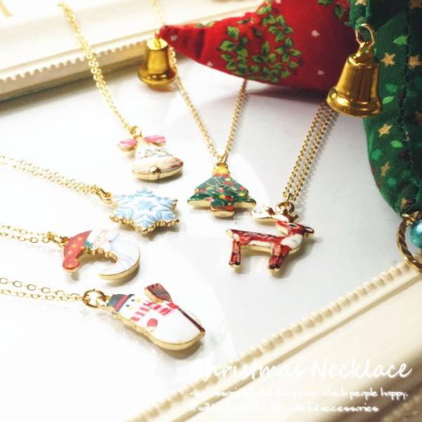 ネックレス クリスマス クリスマスツリー サンタクロース 雪の結晶