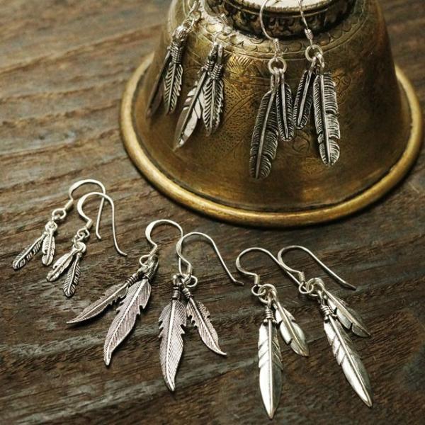 インディアンアクセサリー　ピアス　羽　フェザー　ビンテージ　ヴィンテージ laplateriashu_sp-02-007