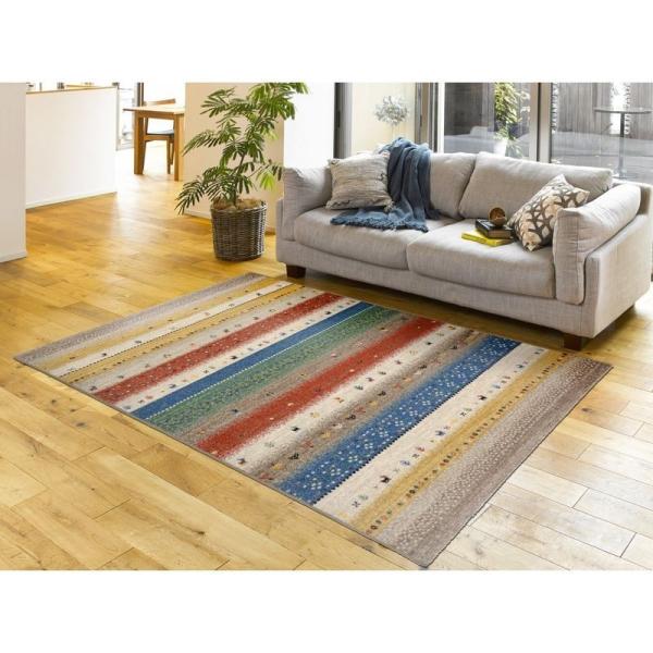 ギャッベ風デザイン ウィルトン織ラグ ベルギー製 スーパーセール レーヴ 約160 230cm 萩原株式会社 グリーン ラグ 東京百貨店