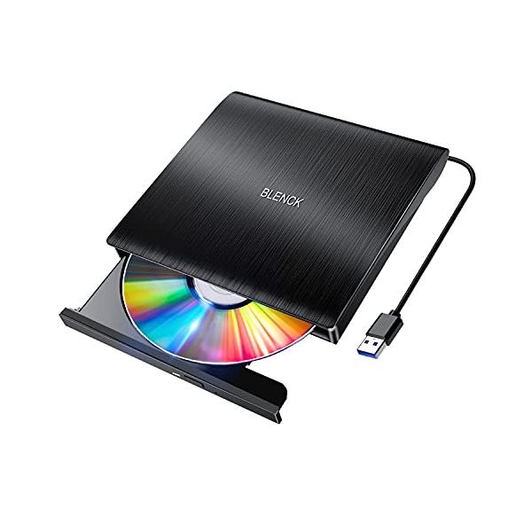 DVDドライブ 外付け USB3.0 ポータブルドライブ CD/DVDプレイヤー CD/DVDドライブ 静音 高速 軽量 スリム コンパクト CD/D