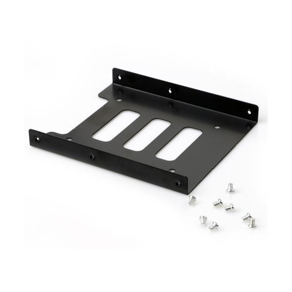 【商品説明】・SSD/HDD用の変換マウントです。・丈夫なスチール製で放熱効果が高くなっています。・厚いカバーでSSD/HDDをしっかり保護します。・付属のネジが8本付いています。【商品仕様】カラー ブラック素材 スチール