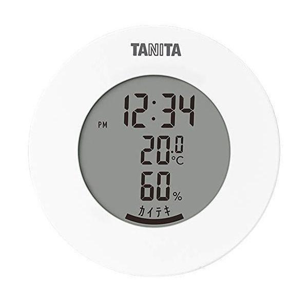タニタ TT-585 WH ホワイト 温湿度計 温度 湿度 デジタル 時計付き 卓上 マグネット