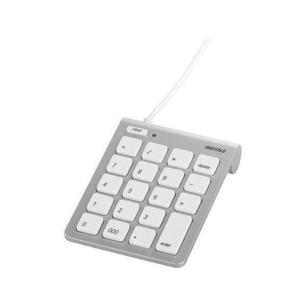 他サイト： バッファロー BSTK08MSV テンキーボード シルバー Mac用 USB接続 スリム 独立キー iBUFFALOの商品画像