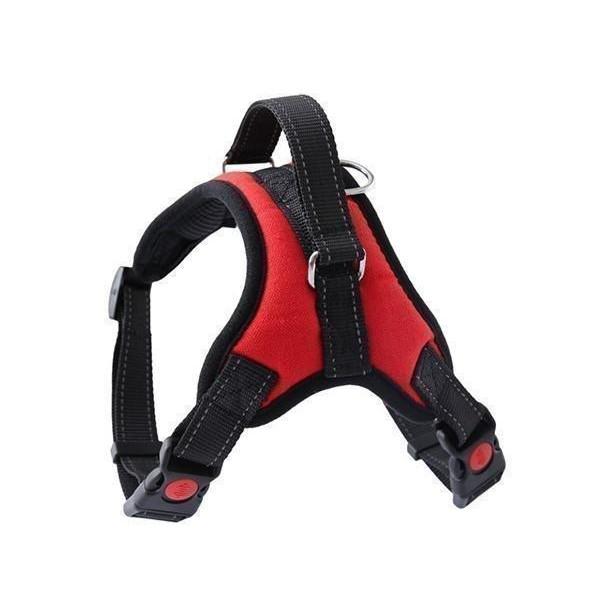 【商品仕様】カラー　レッド参考サイズ　胴回り54〜67cm 　 　　  首回り45〜58cm  　　  体重10〜15kg犬 ハーネス 脱げない 中型犬 おしゃれ バックル メッシュ かわいい 光反射 丈夫