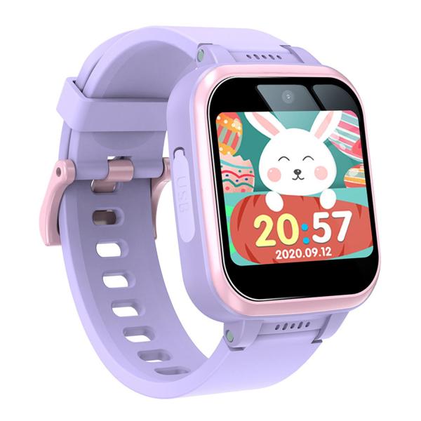 キッズウォッチ キッズスマートウォッチ キッズ 腕時計 スマートウォッチ 男の子 女の子 おもちゃ IPS液晶 自撮り パープル ((S