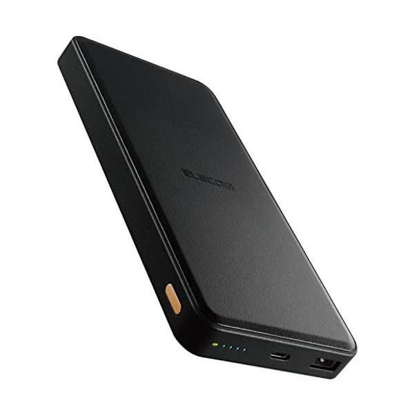 エレコム  DE-C39-12000BK ブラック モバイルバッテリー 大容量 急速充電 12000mAh USB PD対応 20W