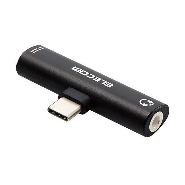 他サイト： エレコム MPA-C35PDBK ブラック 音声変換アダプタ Type-C-4極φ3.5mmイヤホンジャック 給電機能付の商品画像